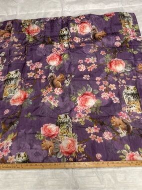 Accessorize Purple Floral & Owl Print Scarf